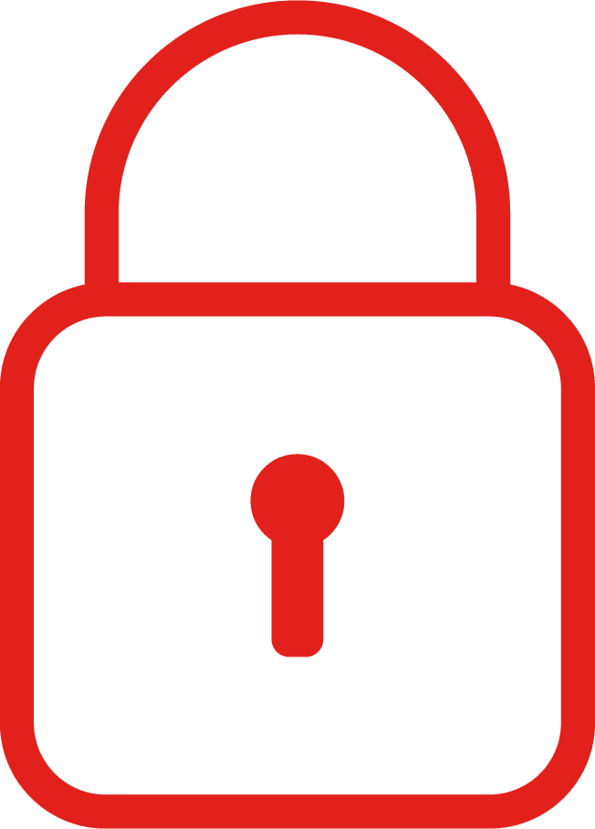 An illustration of a red padlock in a locked position against a transparent background, symbolizing the secure and steadfast nature akin to K2 Leadership.